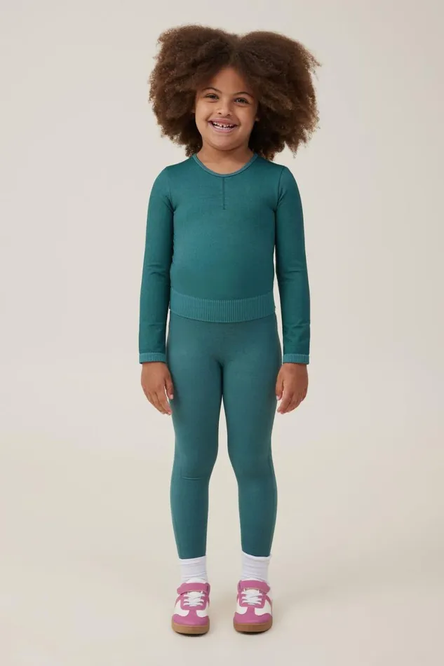 Girls 214 Tops and TShirts Cotton On Summer Long Sleeve Top Turtle Green Wash