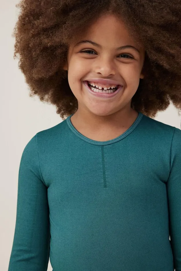 Girls 214 Tops and TShirts Cotton On Summer Long Sleeve Top Turtle Green Wash