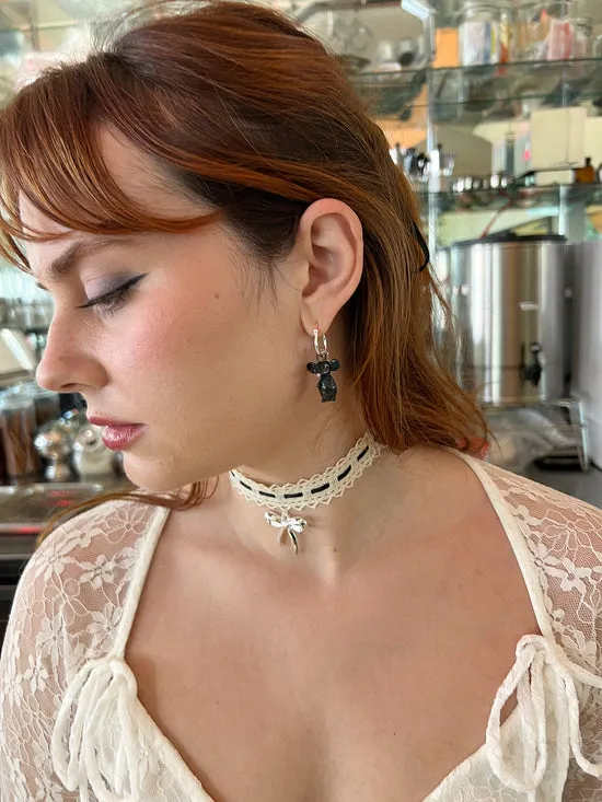 Glass Rat Hoops Black White Women Jewelry Lisa Says Gah