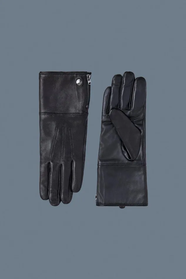 Gloves Women Mackage WILLIS RLeather Glove With Shearling Cuff Black Gloves Women Mackage WILLIS RLeather Glove With Shearling Cuff Black
