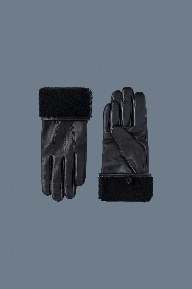 Gloves Women Mackage WILLIS RLeather Glove With Shearling Cuff Black Gloves Women Mackage WILLIS RLeather Glove With Shearling Cuff Black