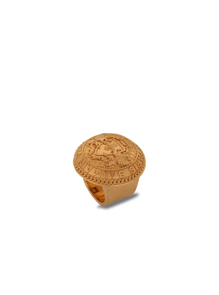 Goldtone Brass Coin Ring Gold Women Balmain Fashion Jewelry