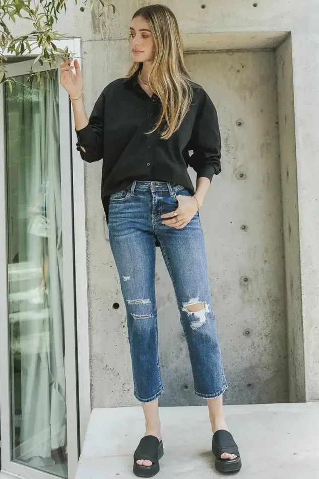 Gracie Button Up In Black 8211 FINAL SALE Black Women Bohme Tops
