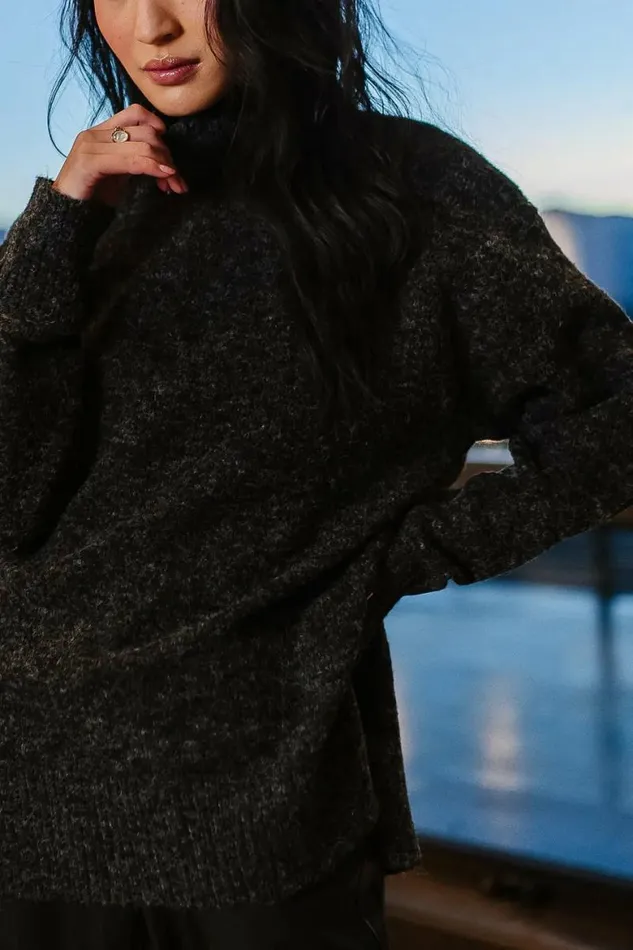 Gracie High Neck Sweater In Black Black Women Bohme Tops