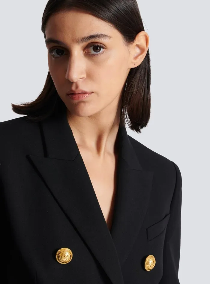 Grain De Poudre 6button Jacket Black Women Balmain Jackets And Blazers