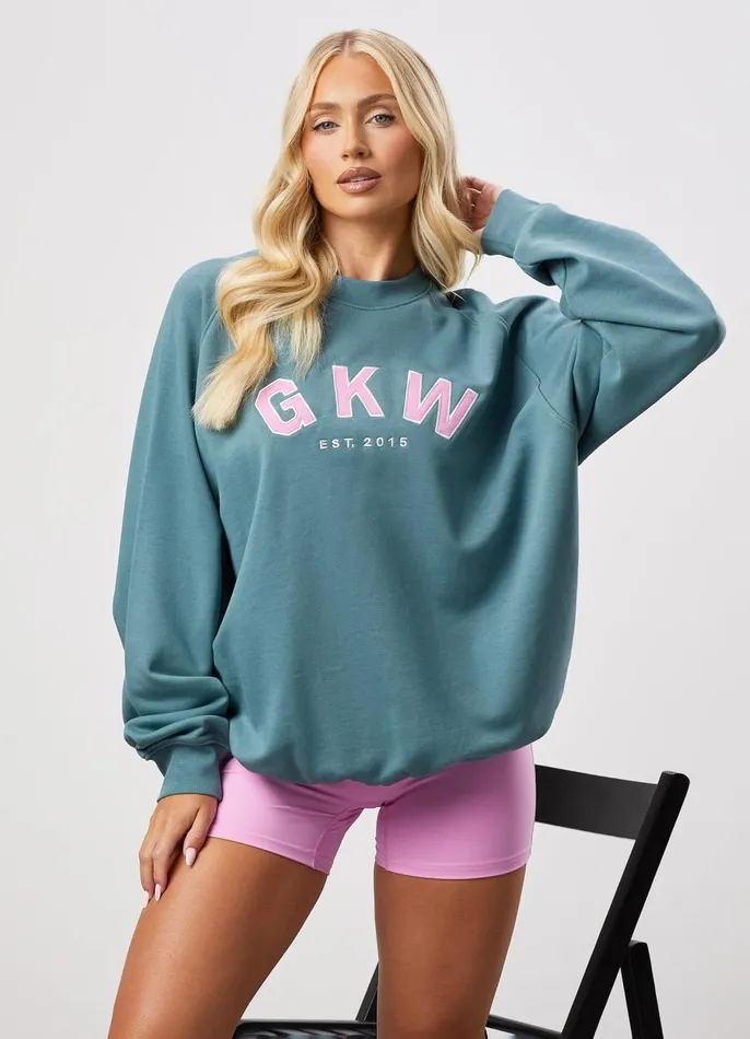 Gym King CoOrds Women GKW Relaxed Fit Crew 8211 Lake Blue