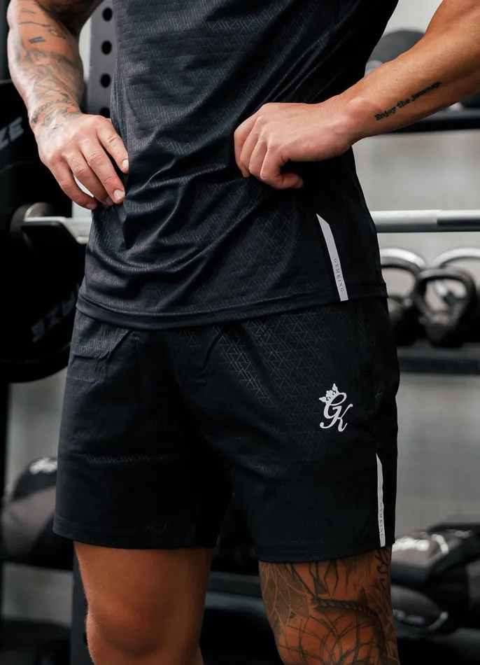 Gym King Gymwear Men Debossed Energy Short 8211 6034 8211 Black AOP