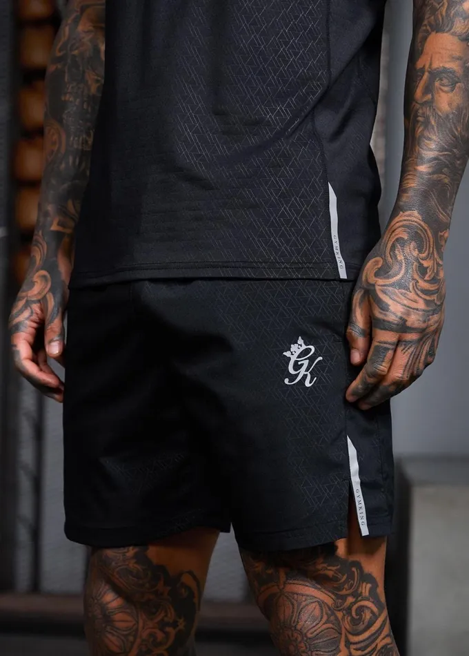 Gym King Gymwear Men Debossed Energy Short 8211 6034 8211 Black AOP