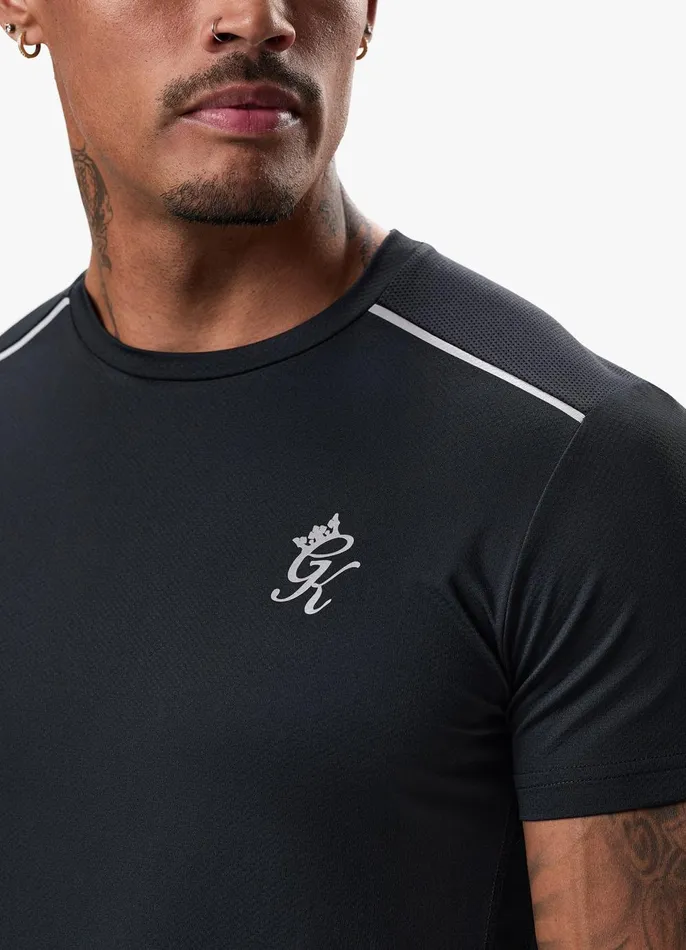 Gym King Gymwear Men Flex Tee 8211 BlackSilver