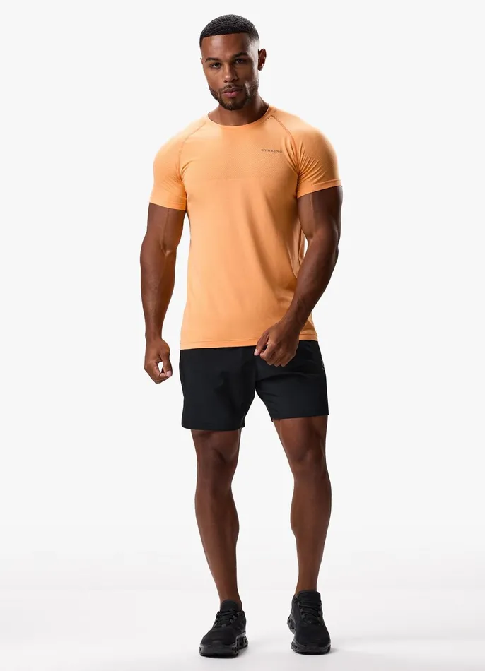 Gym King Gymwear Men Seamless Tee 8211 Soft Orange