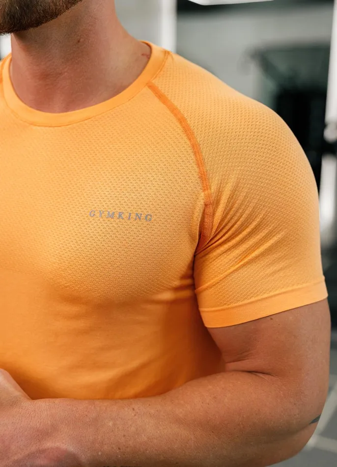Gym King Gymwear Men Seamless Tee 8211 Soft Orange