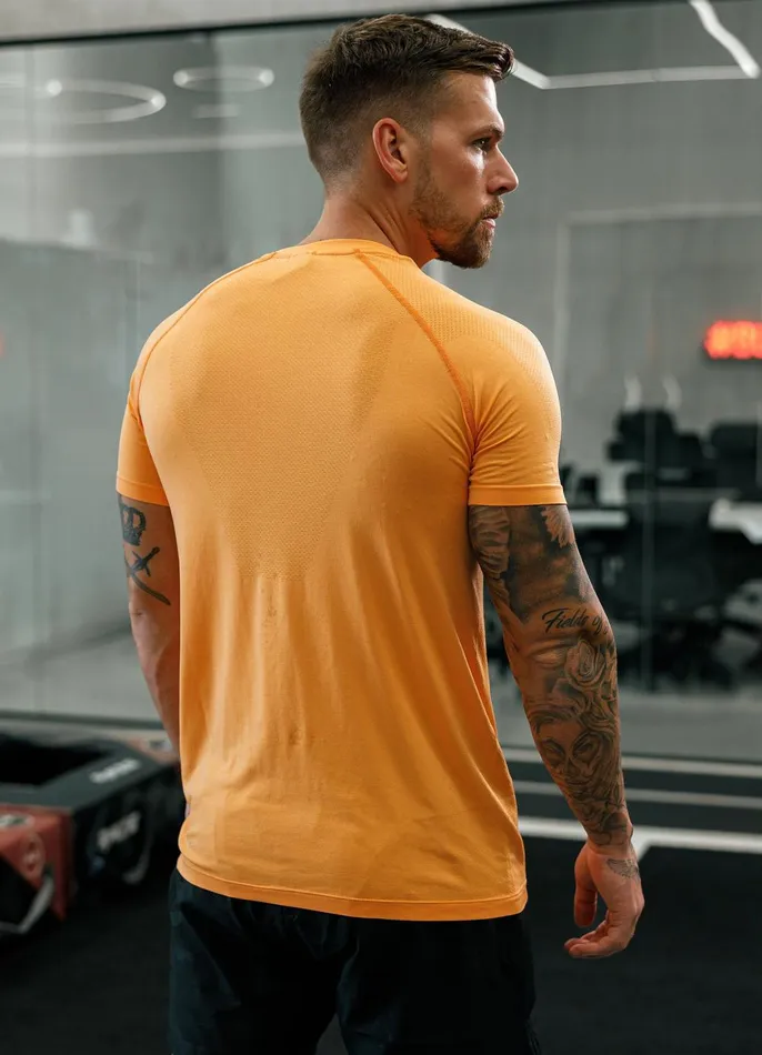 Gym King Gymwear Men Seamless Tee 8211 Soft Orange