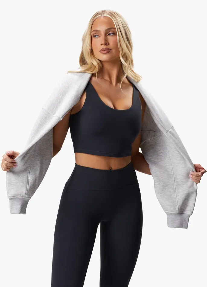 Gym King Gymwear Women Peach Luxe Tank 8211 Pewter Luxe