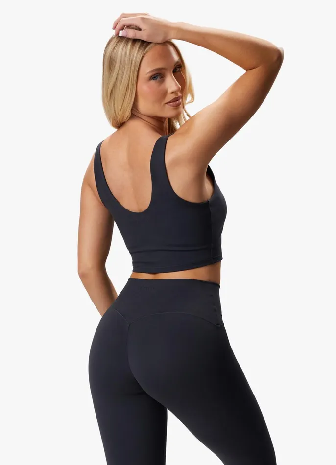 Gym King Gymwear Women Peach Luxe Tank 8211 Pewter Luxe