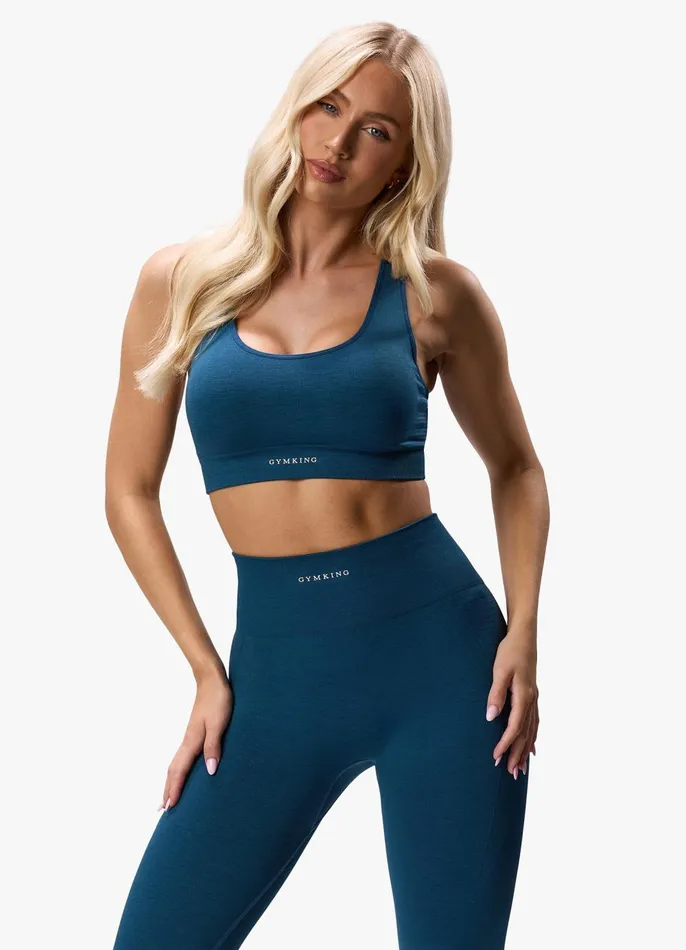 Gym King Gymwear Women Results 20 Seamless Cross Over Bra 8211 Teal