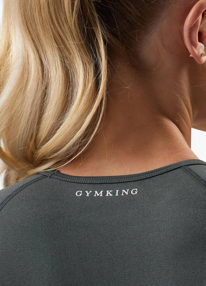 Gym King Gymwear Women Sculpt Seamless LS Top 8211 Green Smoke