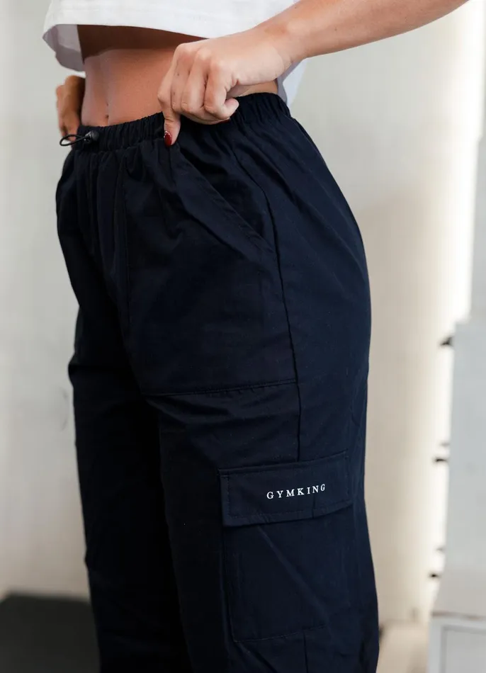 Gym King Joggers Women Established Woven Cargo 8211 Black