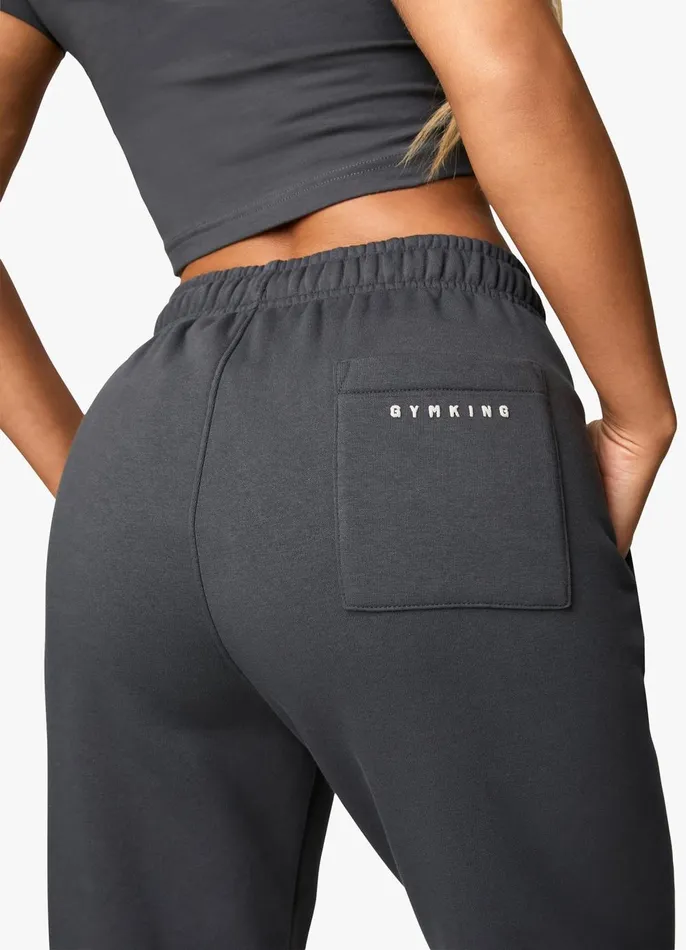 Gym King Joggers Women Powered By Belief Sweatpants 8211 Oyster Grey