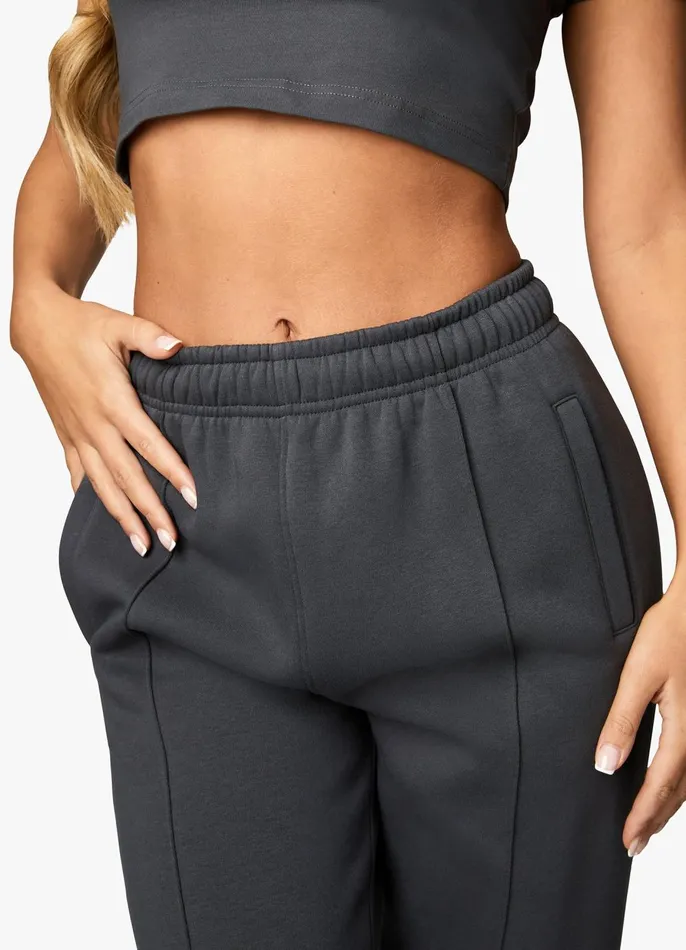 Gym King Joggers Women Powered By Belief Sweatpants 8211 Oyster Grey