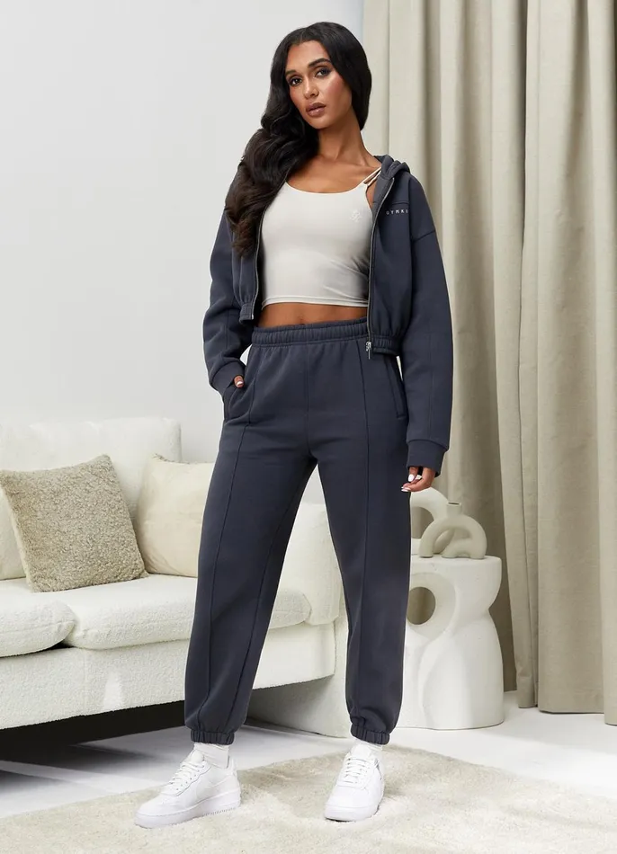 Gym King Joggers Women Powered By Belief Sweatpants 8211 Oyster Grey