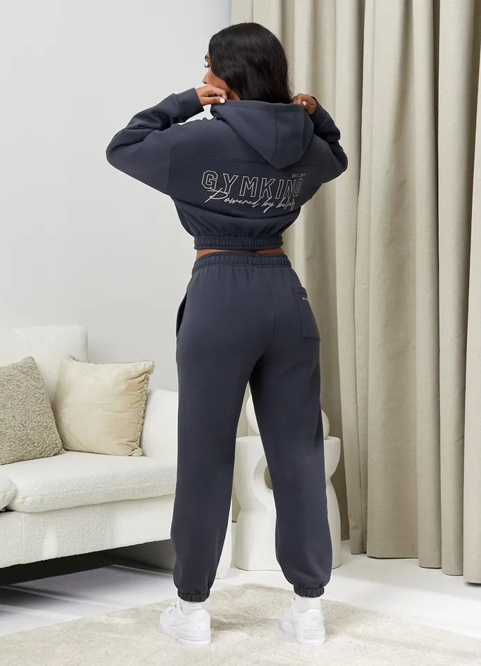 Gym King Joggers Women Powered By Belief Sweatpants 8211 Oyster Grey