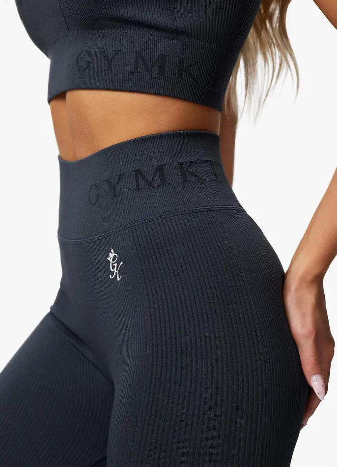 Gym King Leggings Women Formation Rib Legging 8211 Deep Slate Blue