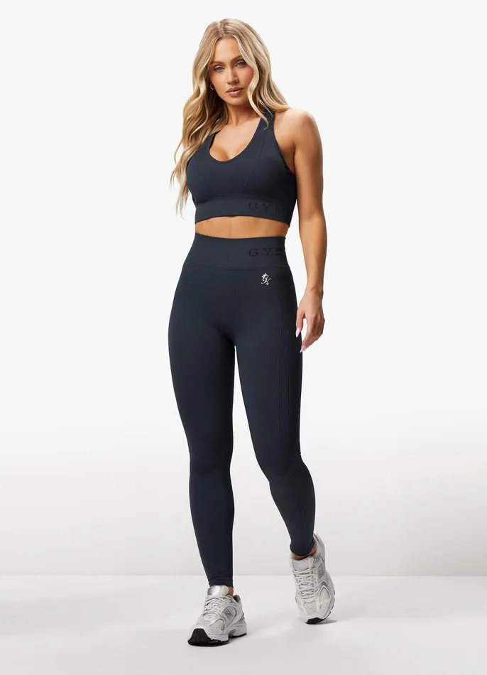 Gym King Leggings Women Formation Rib Legging 8211 Deep Slate Blue