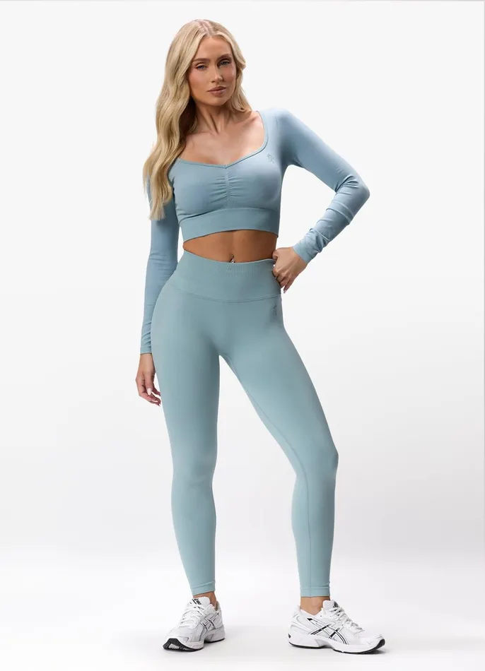 Gym King Leggings Women Sculpt Seamless Legging 8211 Stone Blue