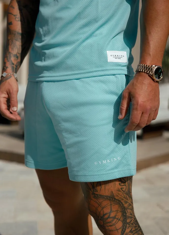 Gym King Shorts Men Brooklyn Mesh Short 8211 Aqua Blue