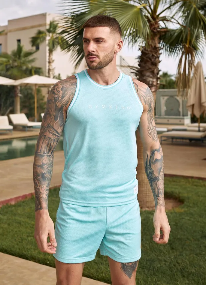 Gym King Shorts Men Brooklyn Mesh Short 8211 Aqua Blue