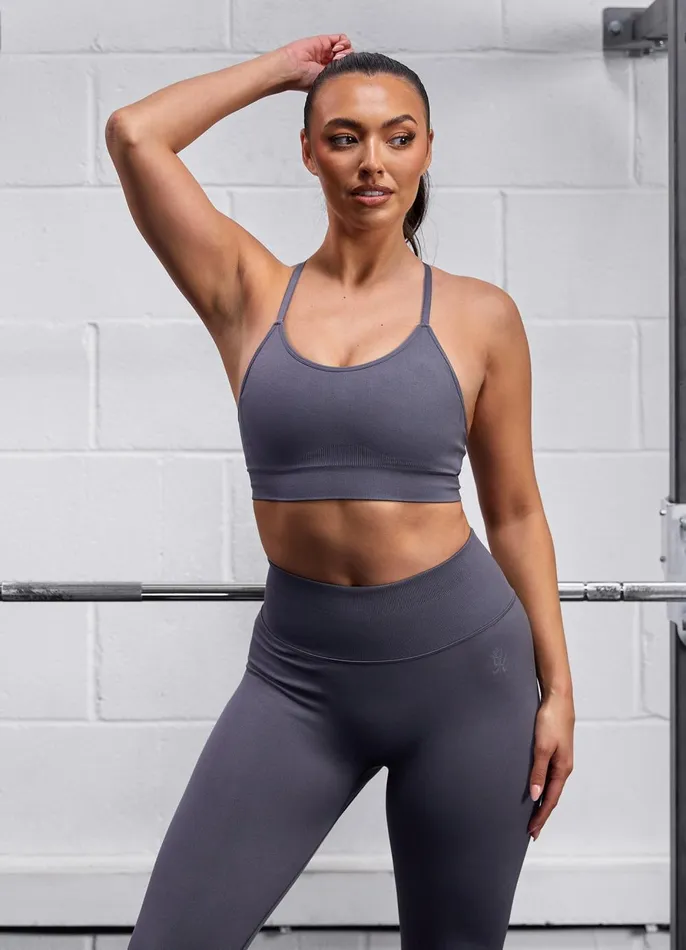 Gym King Sports Bras Women Sculpt Seamless Bra 8211 Space Grey