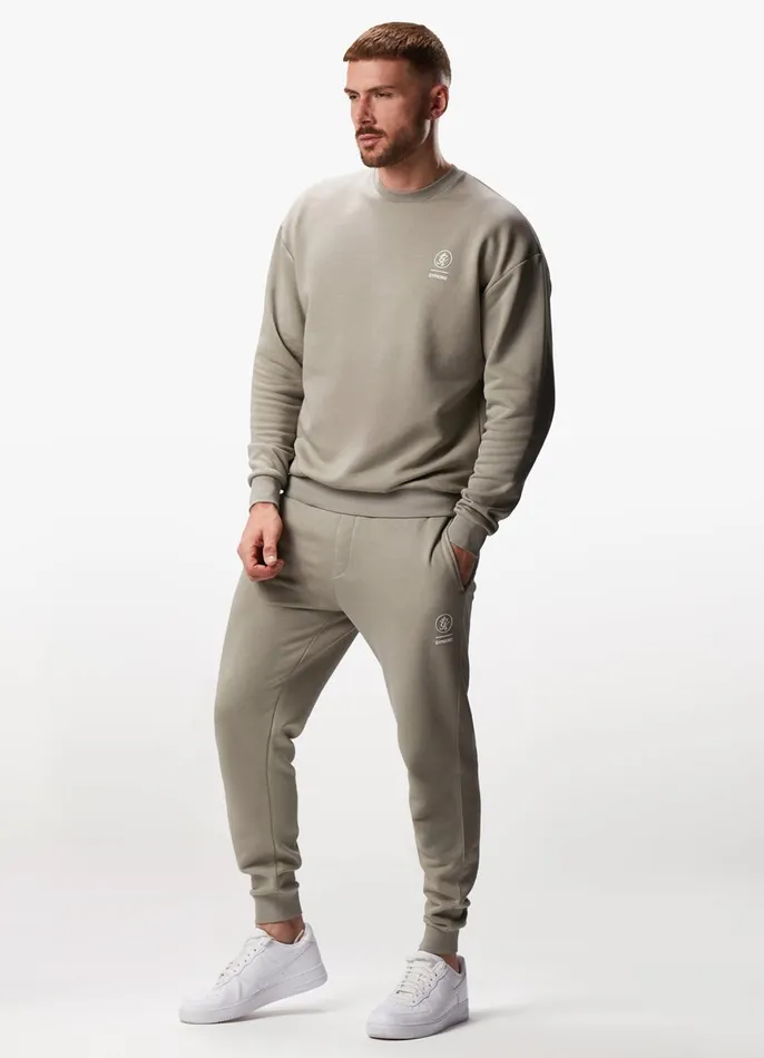 Gym King Sweatshirts and Hoodies Men Aventus Drop Shoulder Crew 8211 Taupe