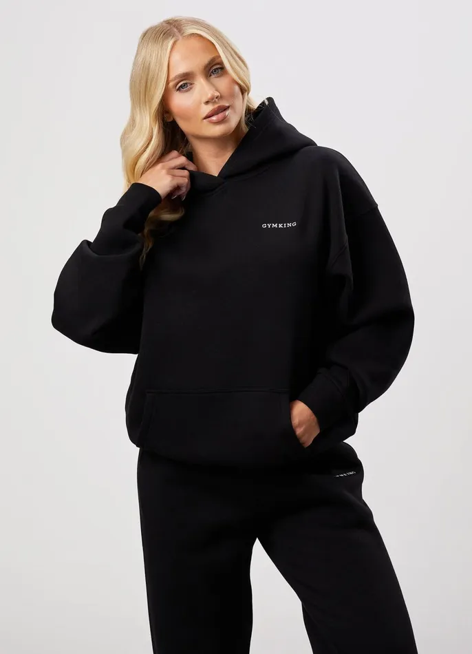 Gym King Sweatshirts and Hoodies Women 365 Relaxed Fit Fleece Hoodie 8211 Black
