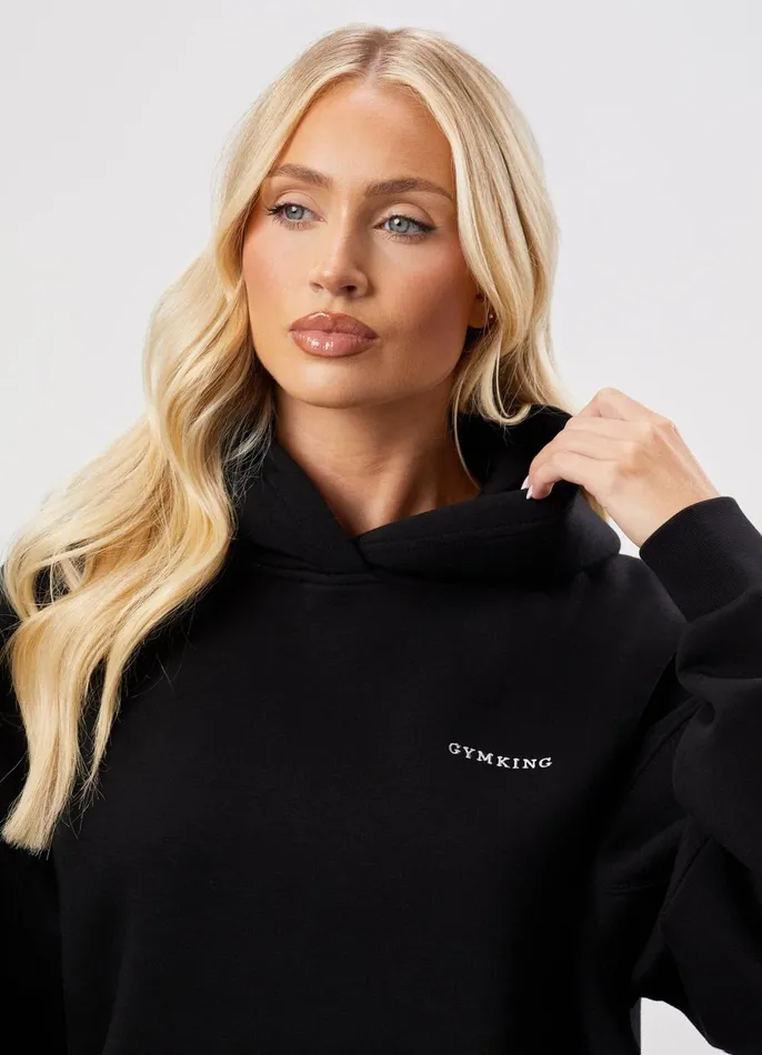 Gym King Sweatshirts and Hoodies Women 365 Relaxed Fit Fleece Hoodie 8211 Black