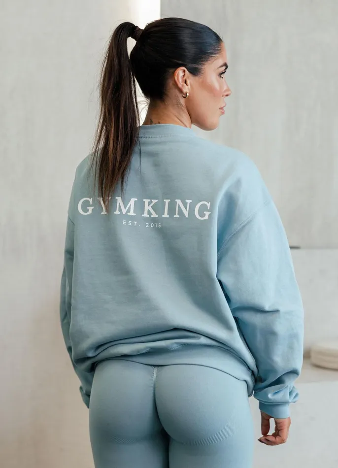 Gym King Sweatshirts and Hoodies Women Established Crew 8211 Stone Blue