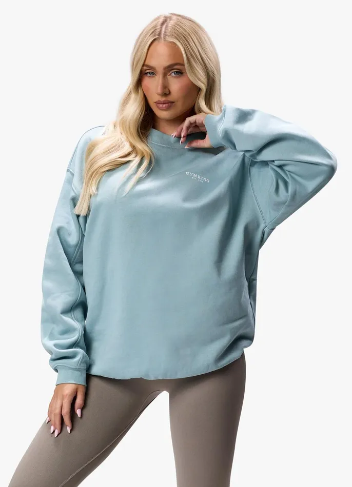 Gym King Sweatshirts and Hoodies Women Established Crew 8211 Stone Blue