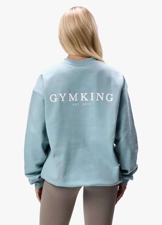 Gym King Sweatshirts and Hoodies Women Established Crew 8211 Stone Blue