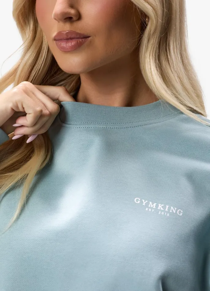 Gym King Sweatshirts and Hoodies Women Established Crew 8211 Stone Blue