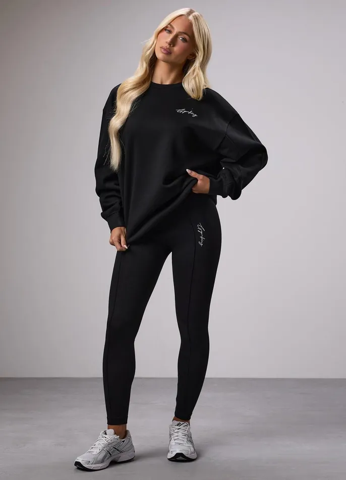 Gym King Sweatshirts and Hoodies Women Reset Oversized Crew 8211 Black