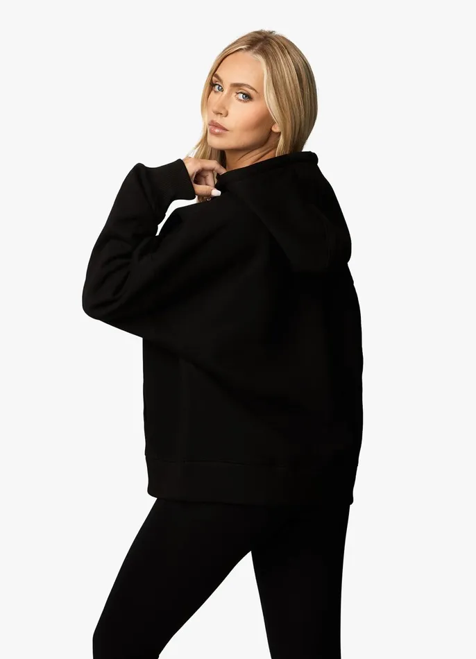 Gym King Sweatshirts and Hoodies Women Script Hood 8211 BlackWhite