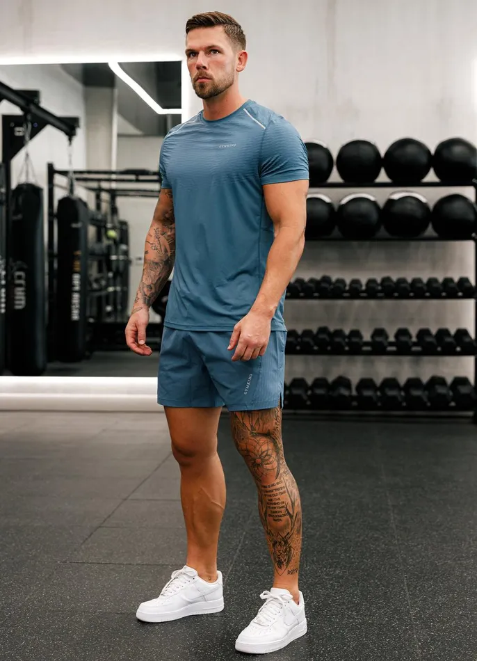 Gym King TShirts Men Divergent Tee 8211 Lake Blue