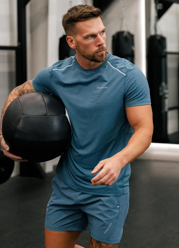 Gym King TShirts Men Divergent Tee 8211 Lake Blue