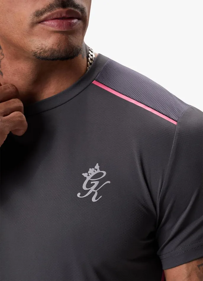 Gym King TShirts Men Flex Tee 8211 GraphiteFuchsia