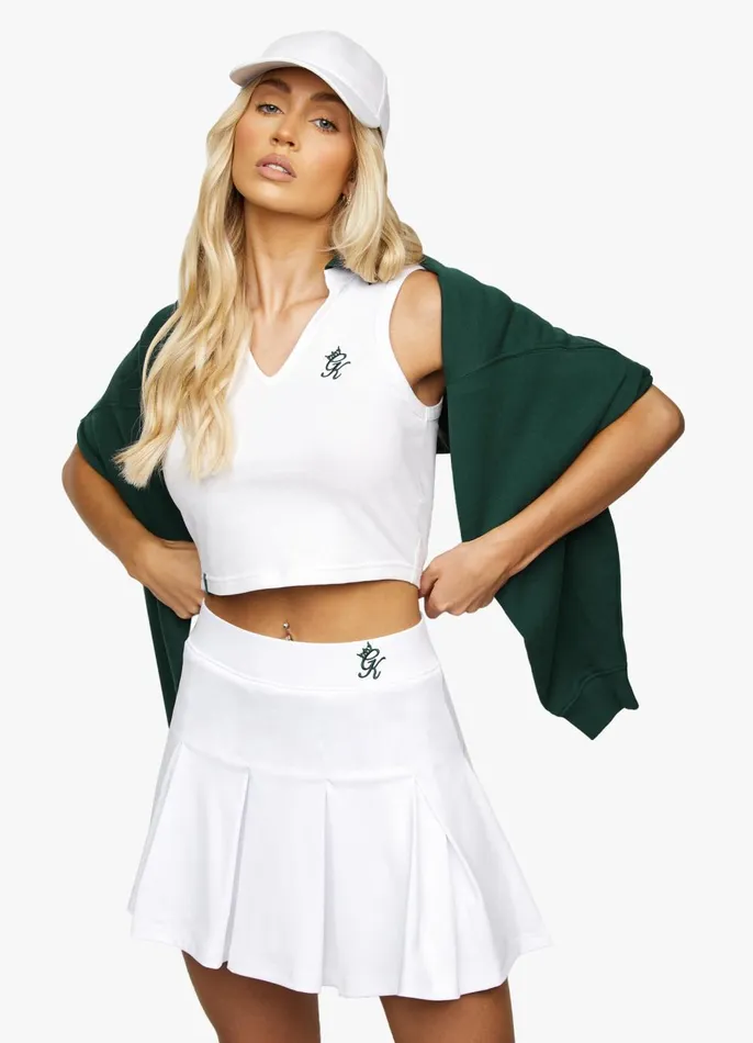 Gym King Tops and TShirts Women Court Luxe Tank 8211 White