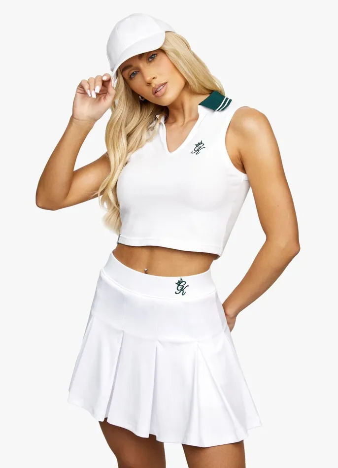 Gym King Tops and TShirts Women Court Luxe Tank 8211 White