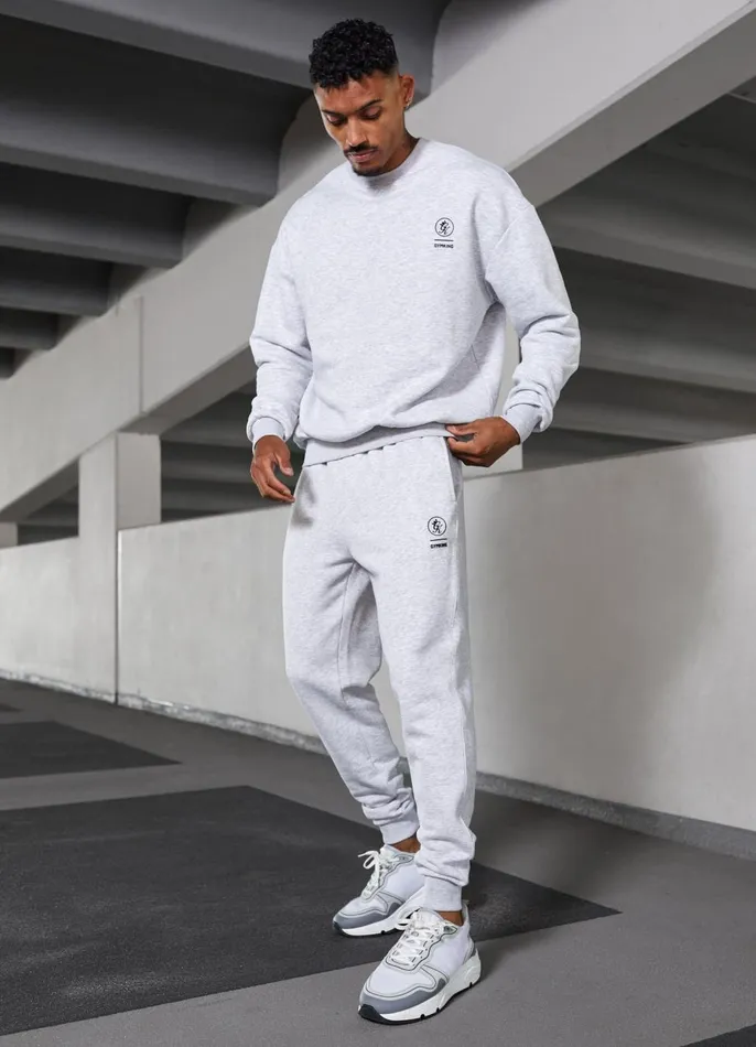 Gym King Tracksuit Bottoms Men Aventus Jogger 8211 Snow Marl