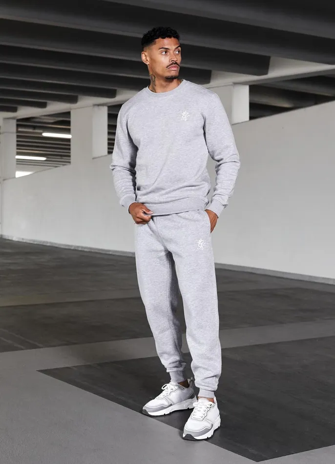 Gym King Tracksuit Bottoms Men Fundamental Fleece Jogger 8211 Grey Marl