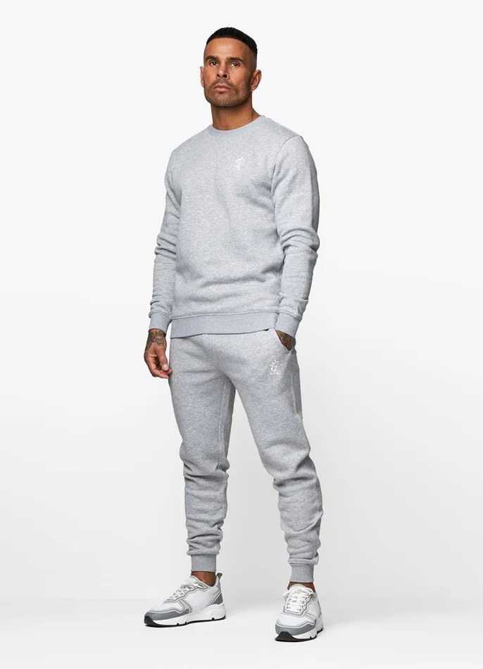 Gym King Tracksuit Bottoms Men Fundamental Fleece Jogger 8211 Grey Marl