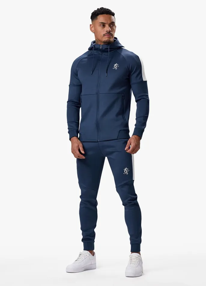 Gym King Tracksuit Tops Men Core Plus Poly FZ Hood 8211 Moonlight Blue