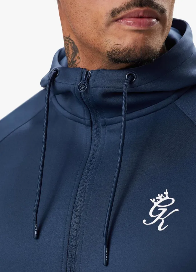 Gym King Tracksuit Tops Men Core Plus Poly FZ Hood 8211 Moonlight Blue